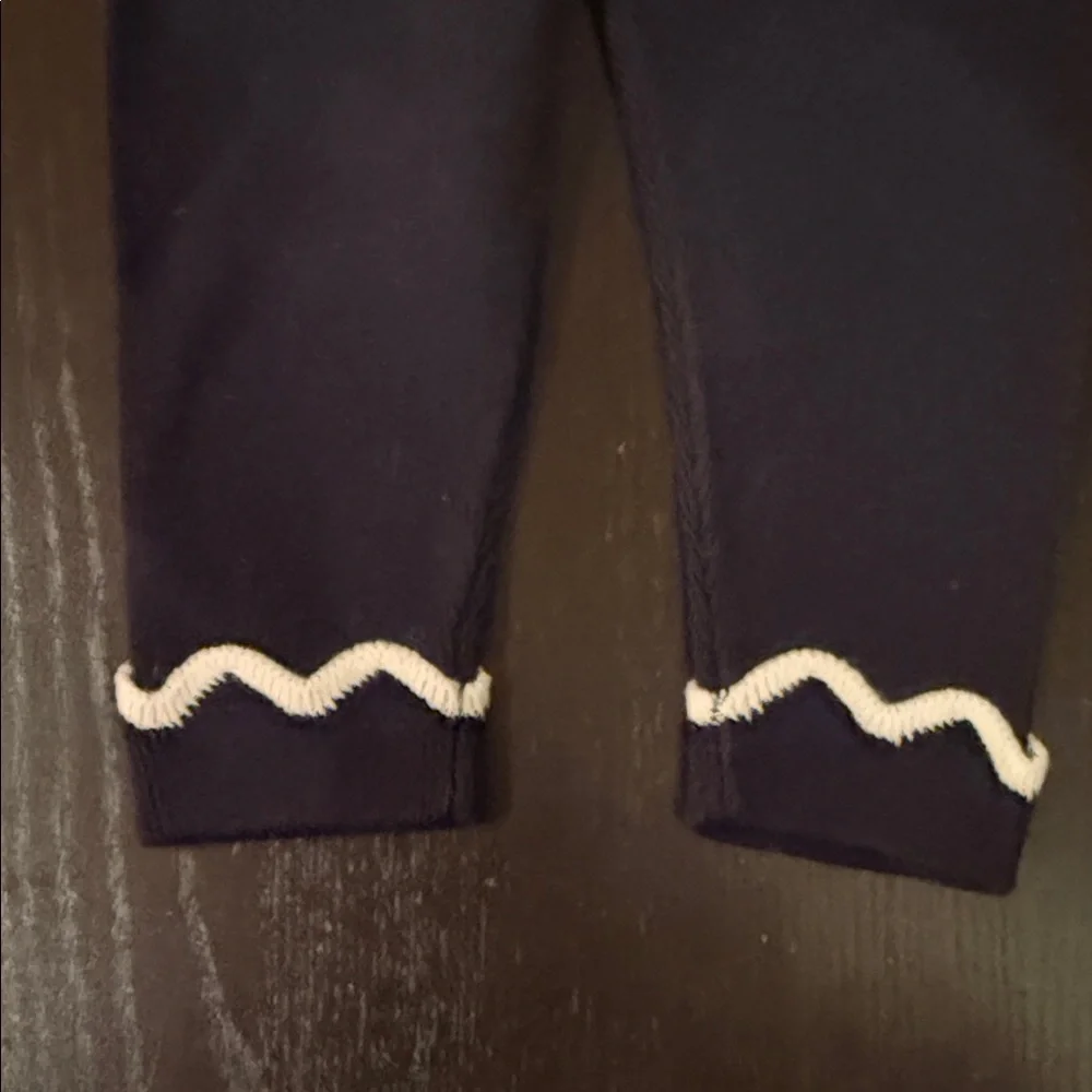 Jacadi Navy Blue Kids Leggings with White Trim